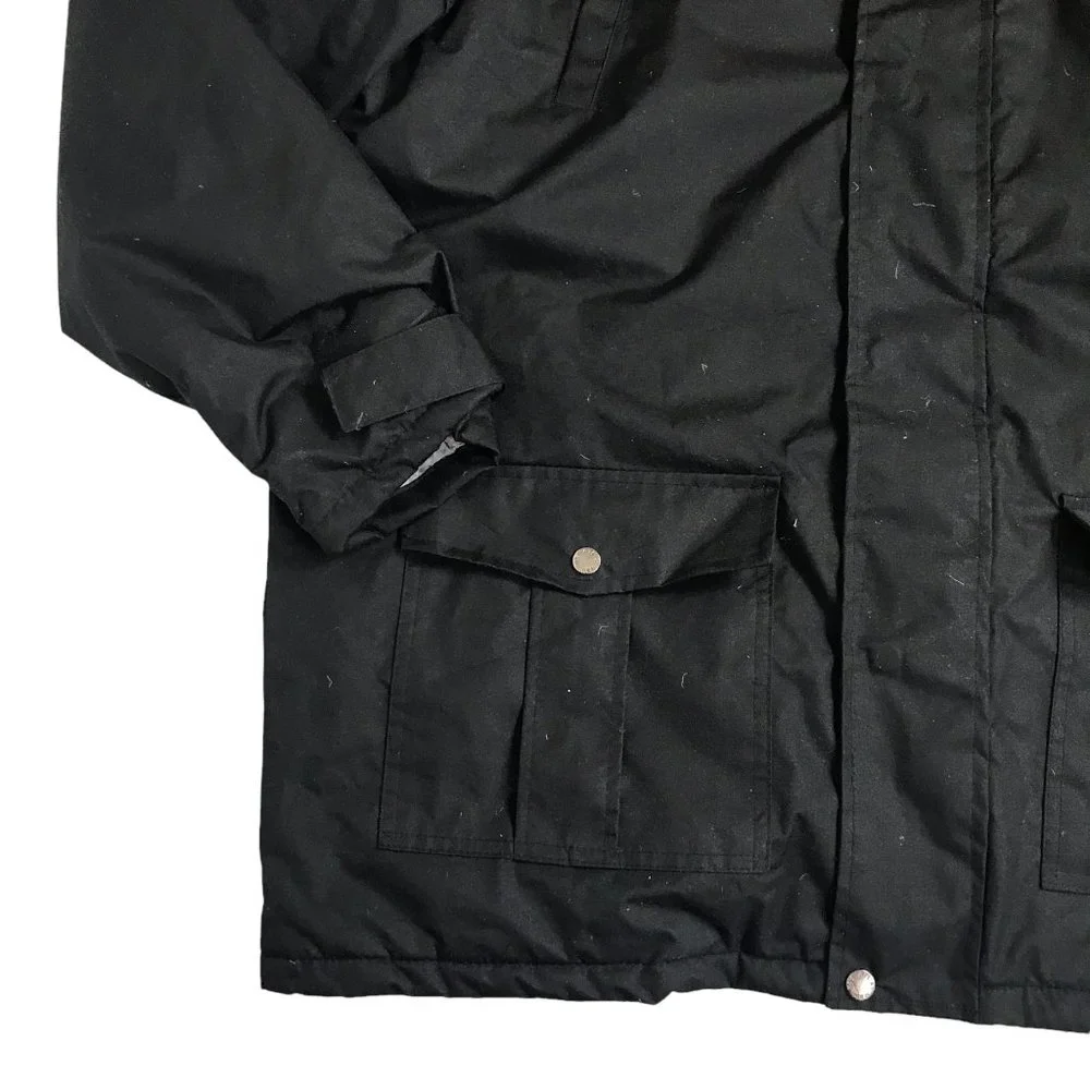 Atlas For Men Black Jacket Coat Sz Large Removable Hood Pockets Hockey Champions - Picture 3 of 12